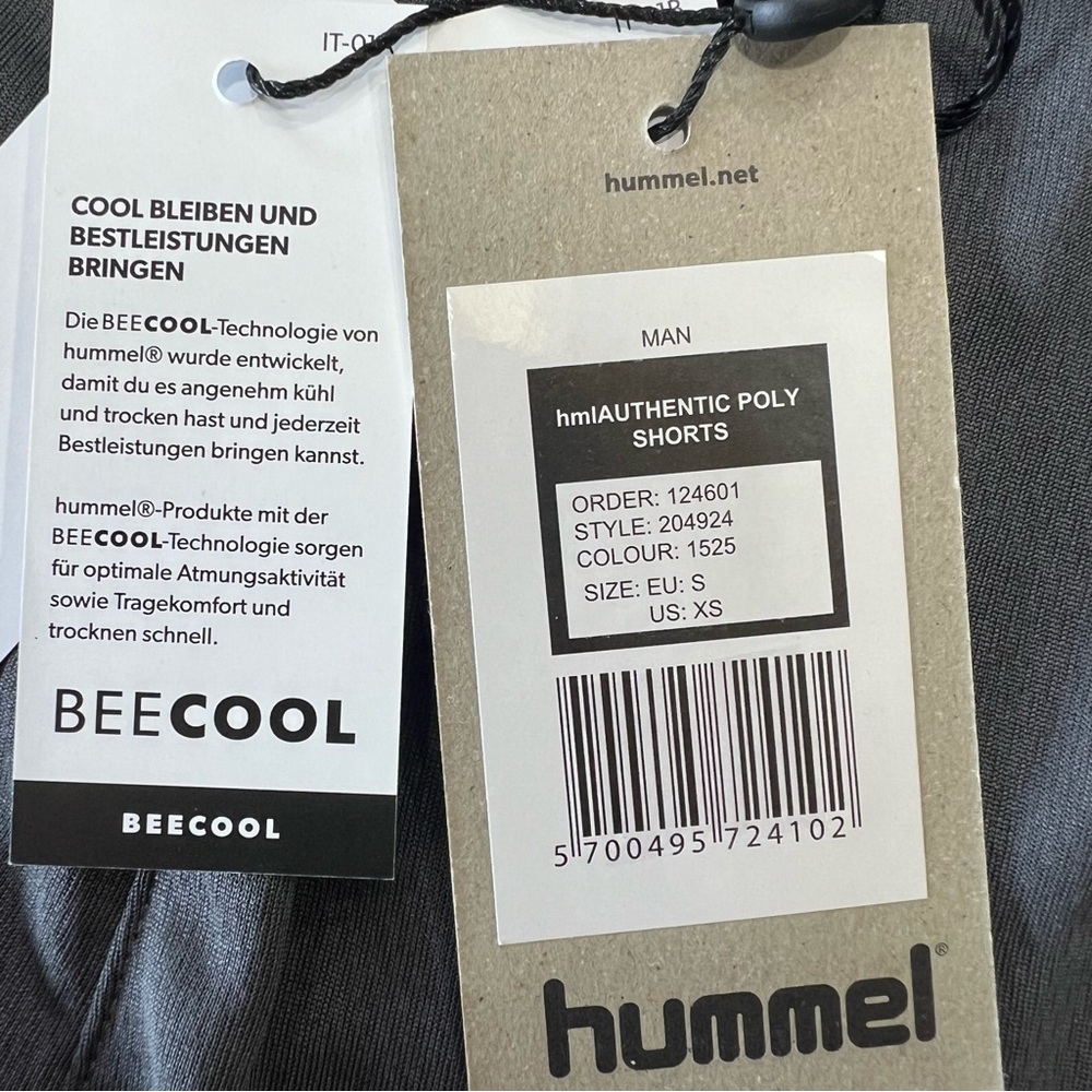 Hummel Authentic Poly Soccer Football Shorts EU S US XS NWT Gray Orange Men’s - Picture 6 of 16